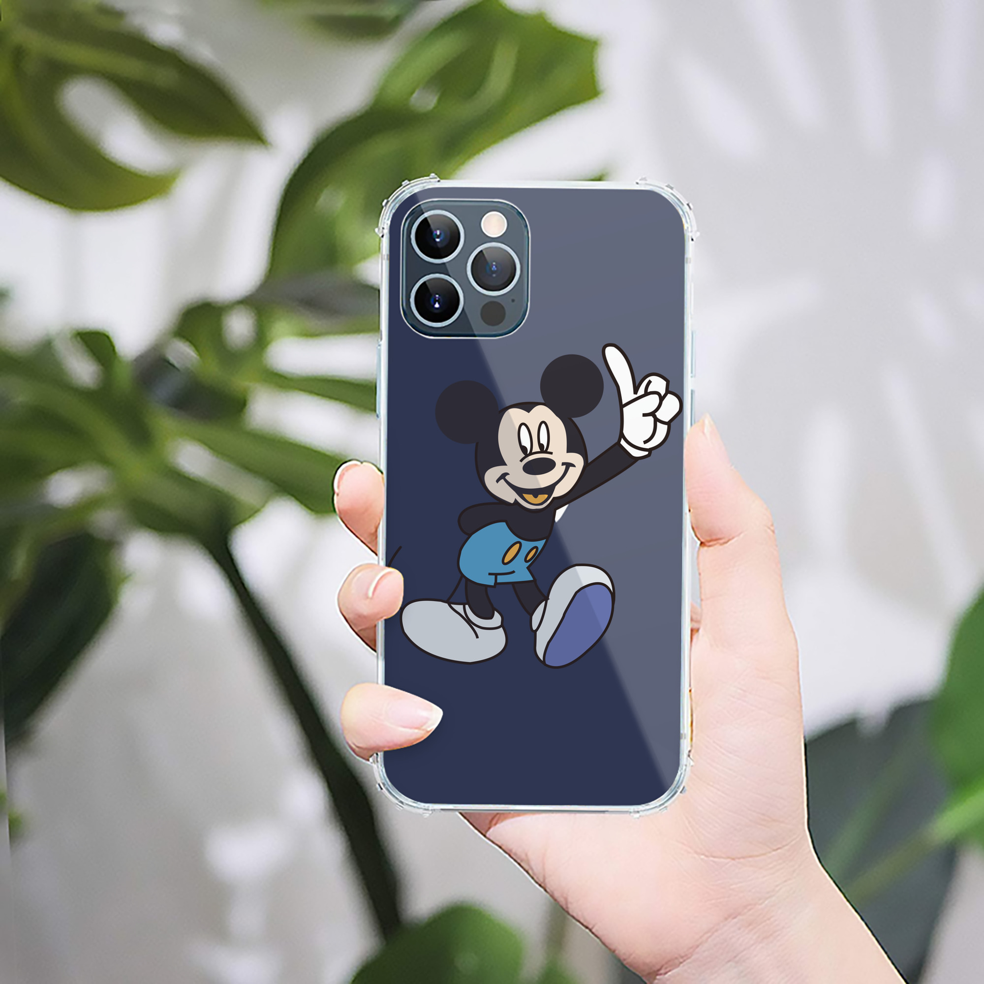 （画像用） ミッキーマウス Mickey Mouse 【iPhone 12シリーズ対応】透明スマホケース（クリアソフトケース）